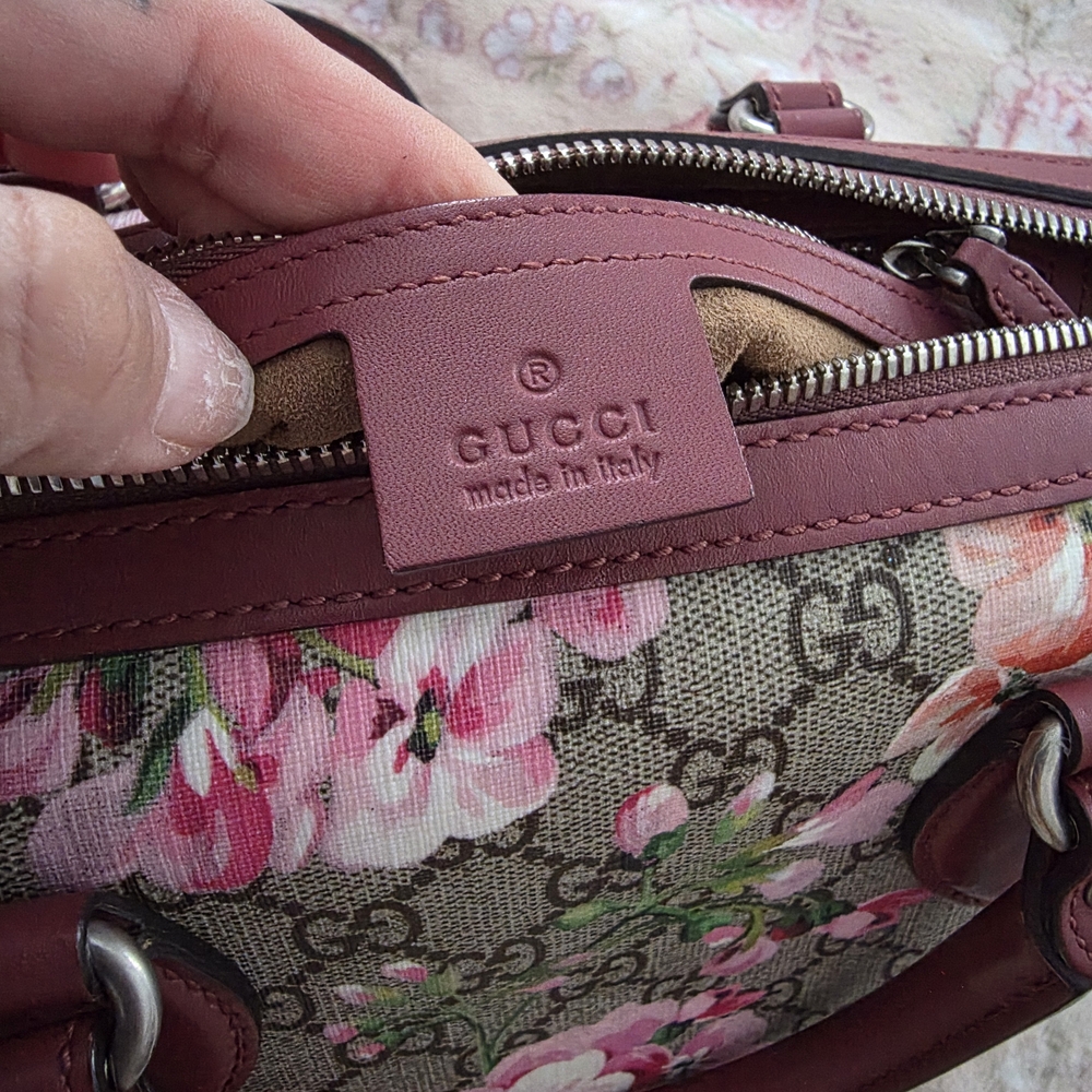 Gucci Floral Canvas Women's Bag - Pink and Brown - Picture 8 of 9